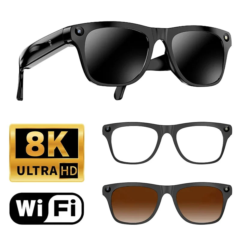 Black Color AI Smart Camera Sunglasses With Bluetooth Calling